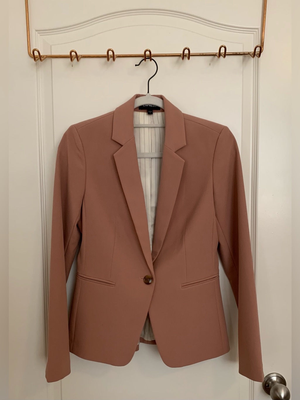 Express Notch Lapel One Button Editor Blazer